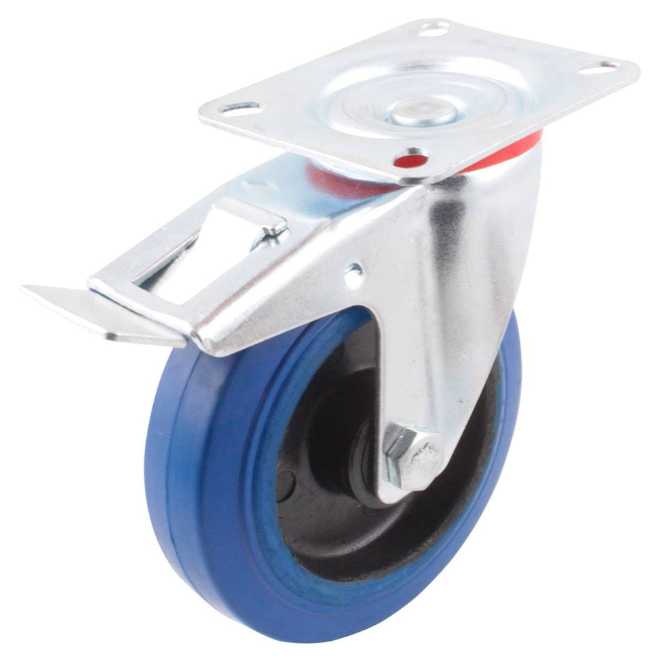 RODAJA GIRA. C/FRENO DE GOMA AZUL 4", WE