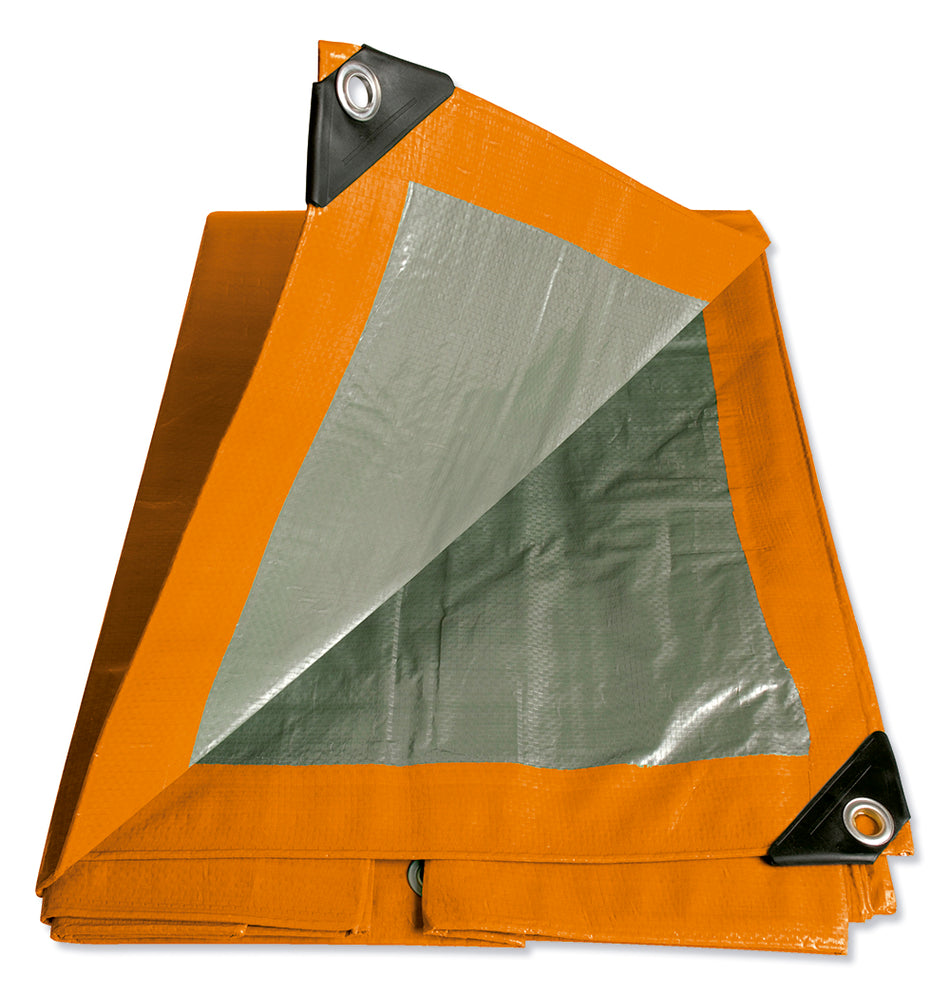 Lona de polietileno color naranja con fondo plata, 3.04 x 3.04 m Foy LE10X10N