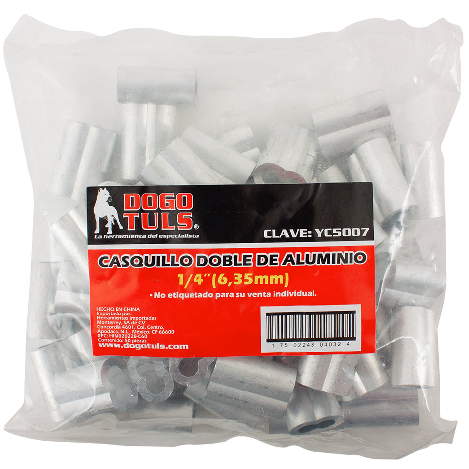 CASQUILLO ALUMINIO DOBLE 1/4" DOGOTULS YC5007
