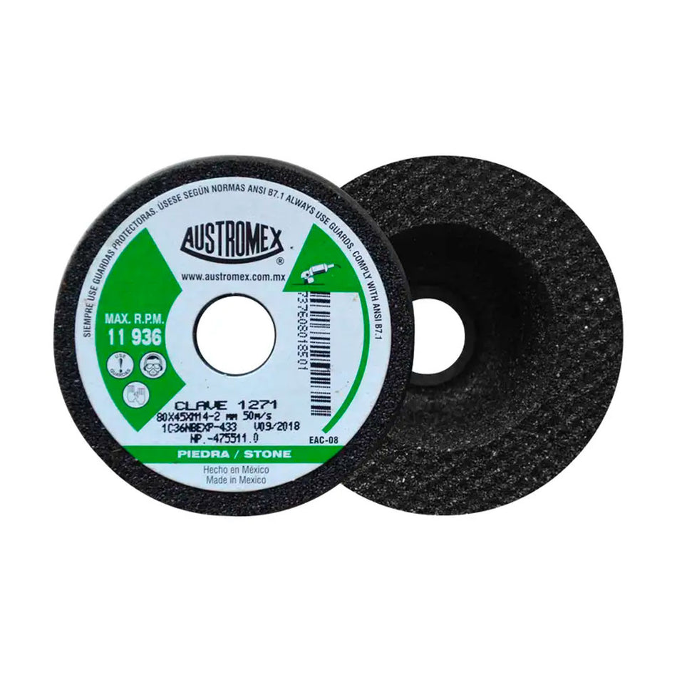 Copa abrasiva de 80 x 45 x M14-2 mm para