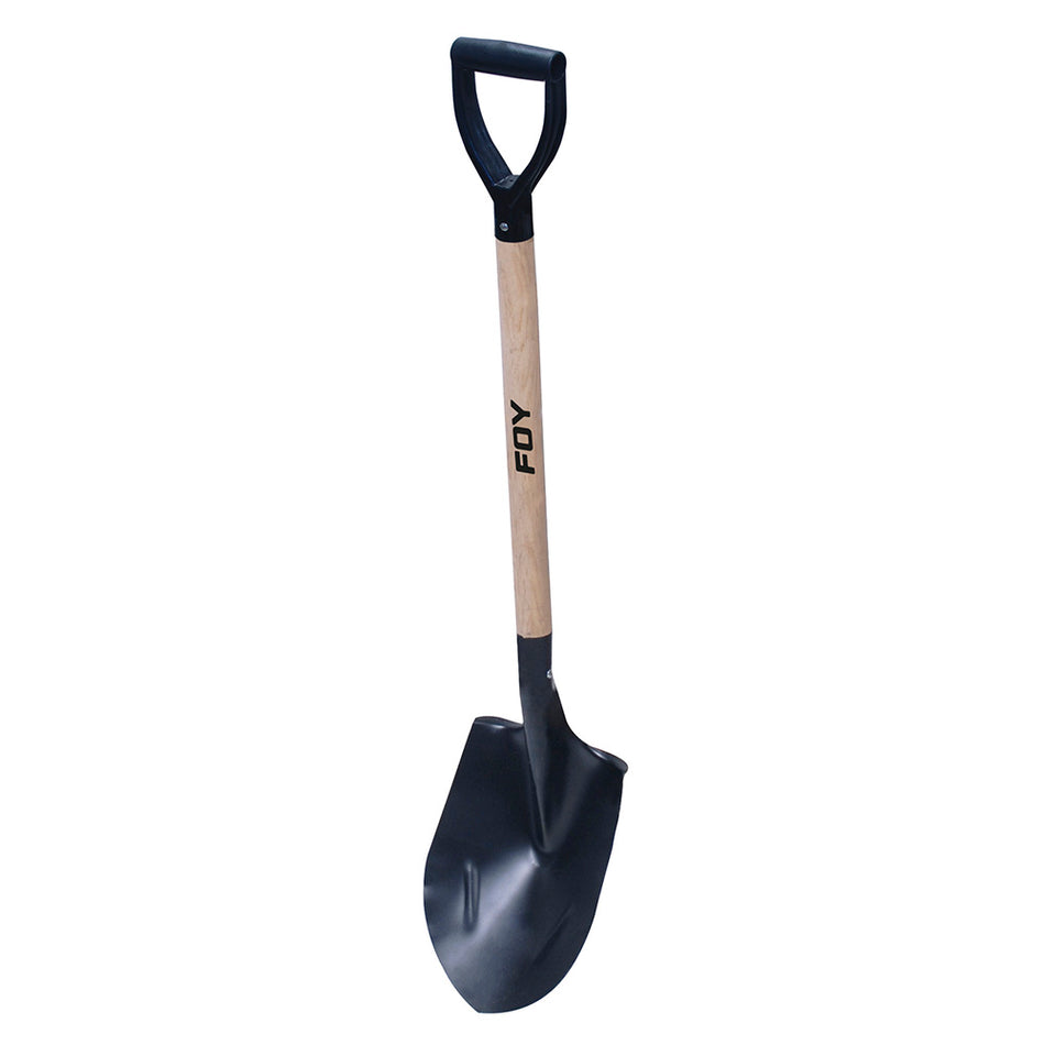 Pala con mango de madera con puño plástico "Y", redonda Foy PRYPG