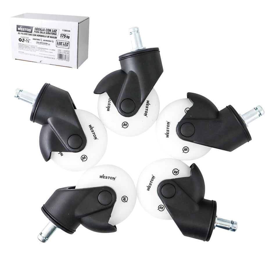 RODAJAS C/LUZ LED D/PU C/HORQ. D/NAILON