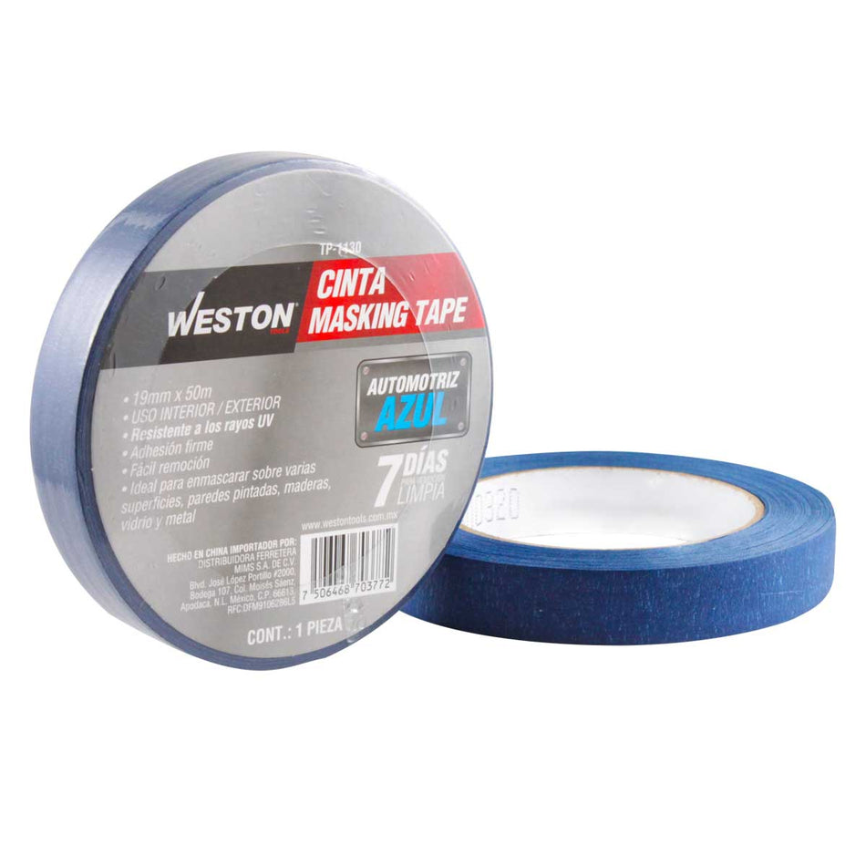 CINTA MASKING TAPE AZUL 7 DÍAS 19MM x 50