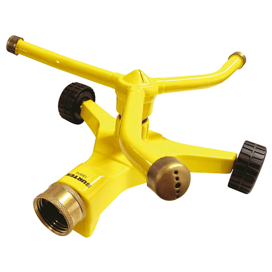 Aspersor estacionario con base metálica de 3 brazos con ruedas, 3/4" GHT Surtek 130314