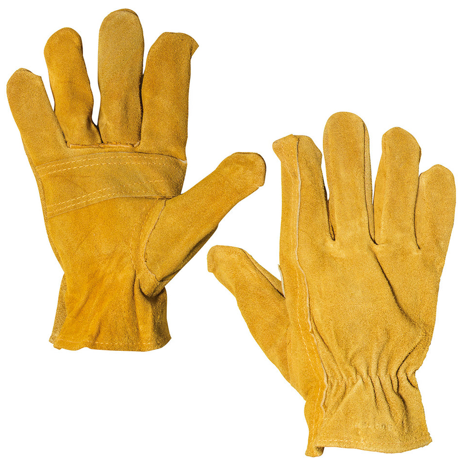 Guantes de carnaza tipo soldador con forro interno puño largo unitalla Surtek 137387