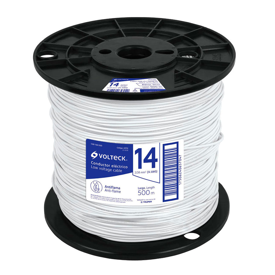 Metro de cable THHW-LS 14 AWG blanco en