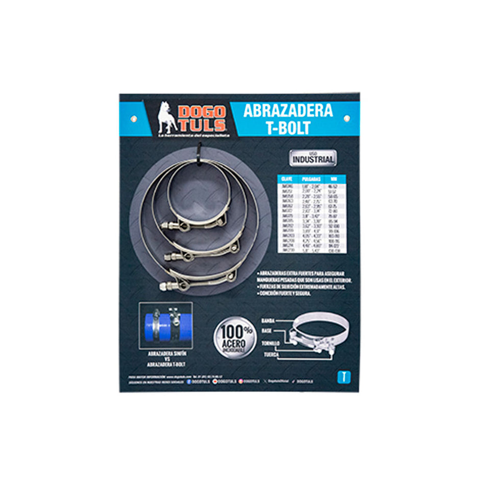 MUESTRARIO ABRAZADERA T-BOLT,  DOGOTULS EX1028