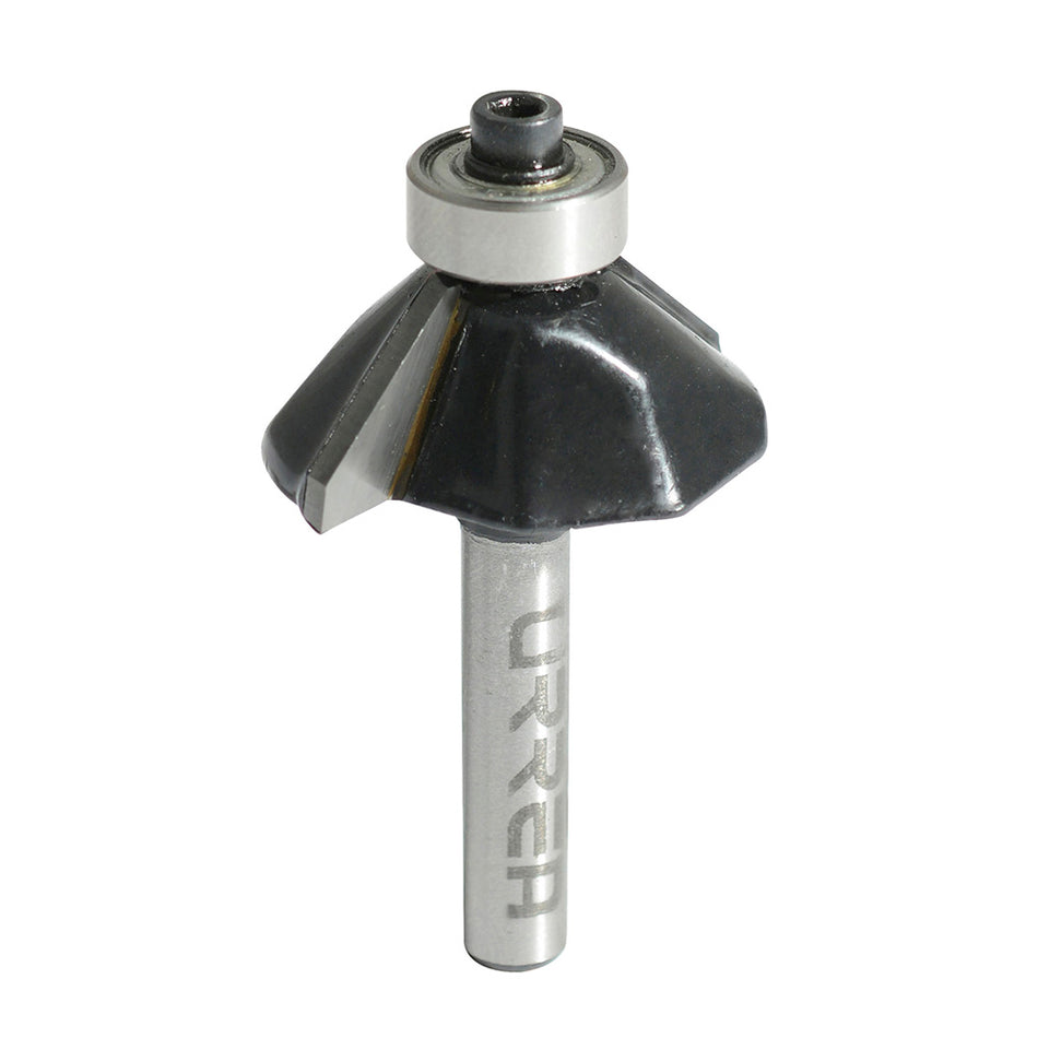 Broca para router de acero chaflán con balero 1-1/4" zanco de 1/4" Urrea BR1415