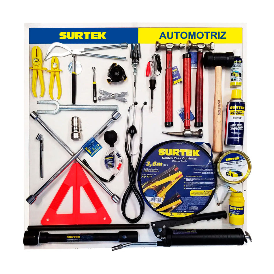Tabla exhibidora de herramienta automotriz 80 x 80 cm Surtek TAUT1