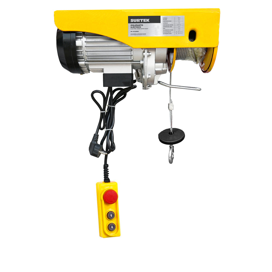 Polipasto eléctrico 1 ramal,  0.8 ton, cable 12 m Surtek POLEC3