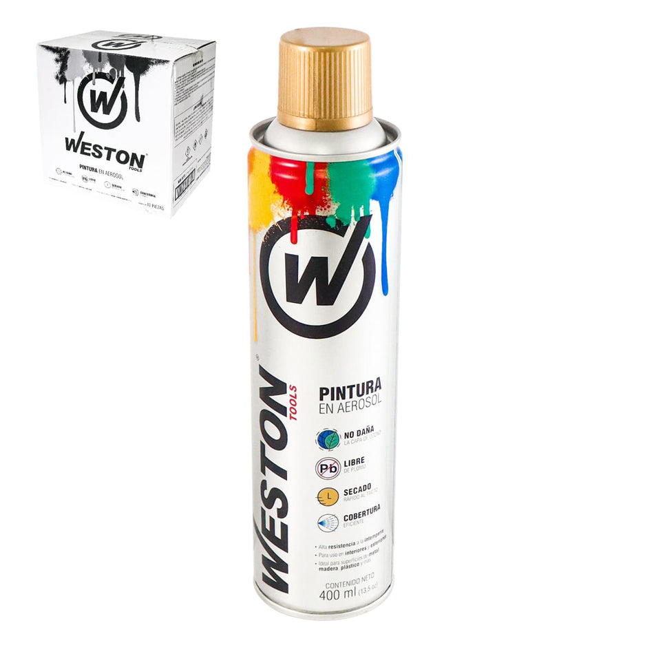 PINTURA AEROSOL ORO BRILLANTE METALICO 4