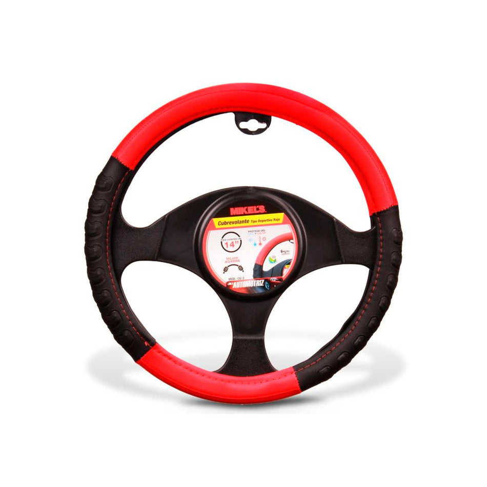 Cubre volante tipo deportivo, color rojo MIKELS CU-2
