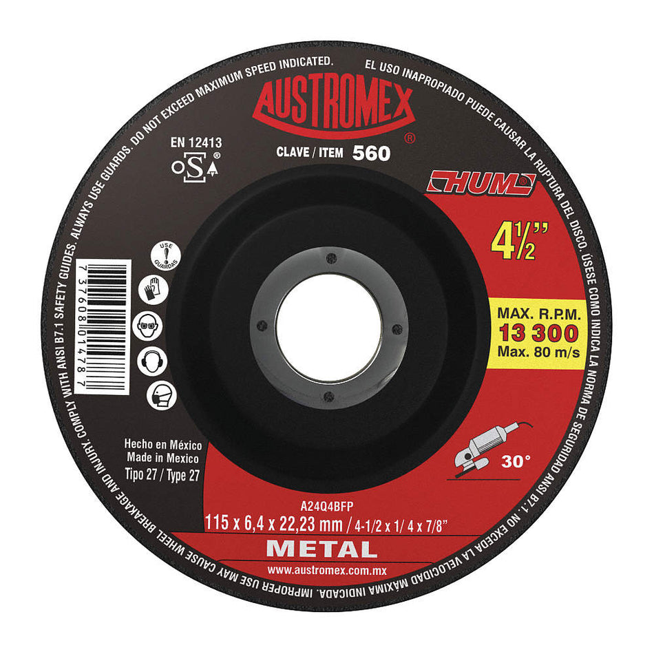 Disco abrasivo de 115 x 5 x 22.23 mm par