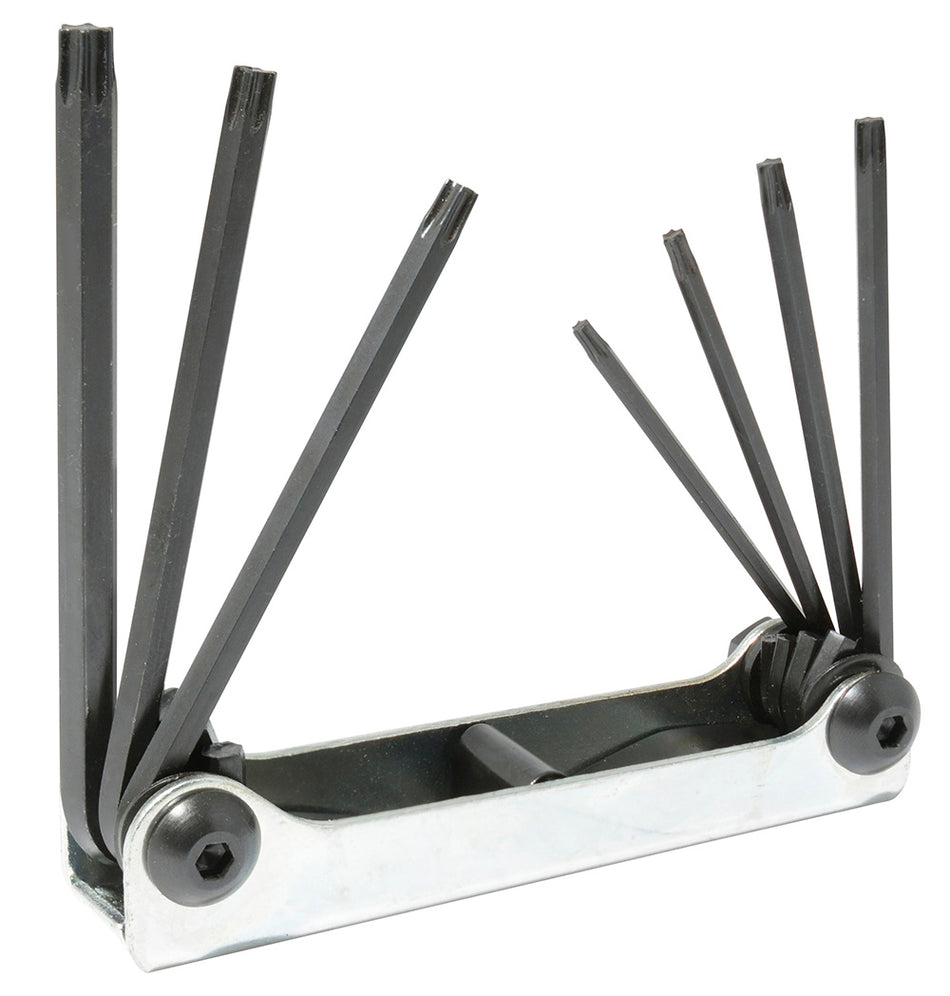 Juego de llaves hexagonales tipo navaja torx T10 a T40 estuche metálico, 7 pz Urrea 4979TX