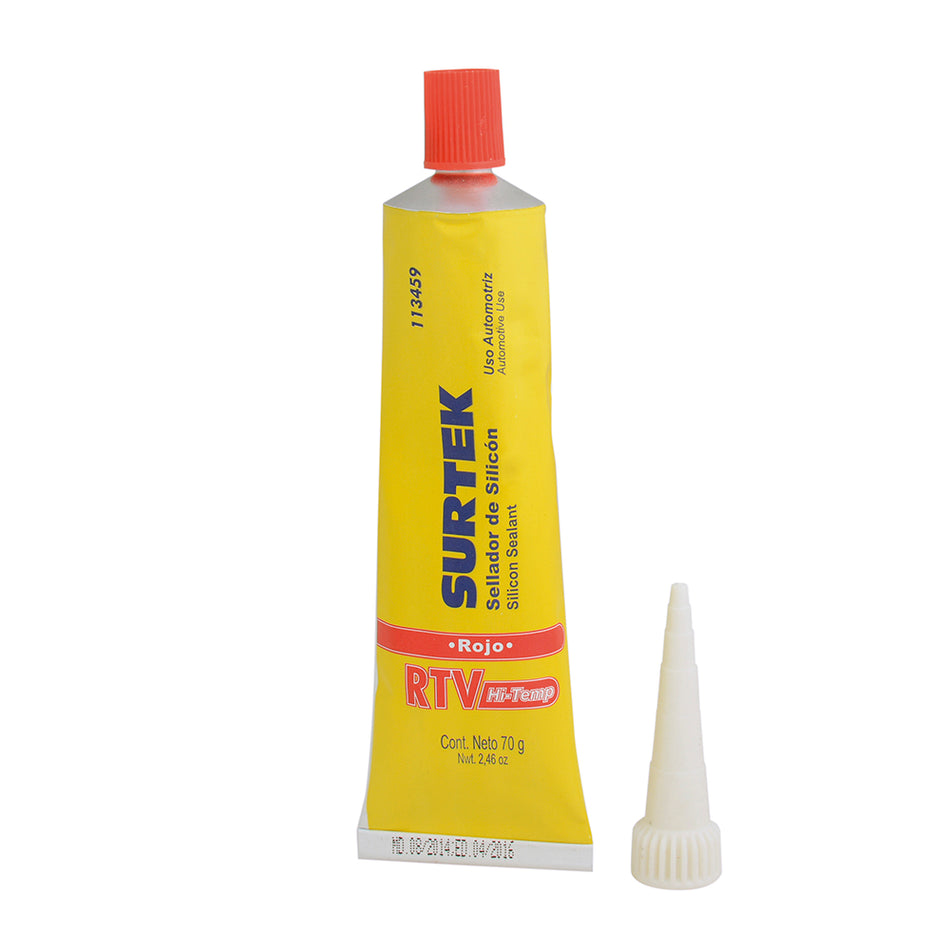 Silicón para alta temperatura, color rojo en tubo, 70 gr Surtek 113459