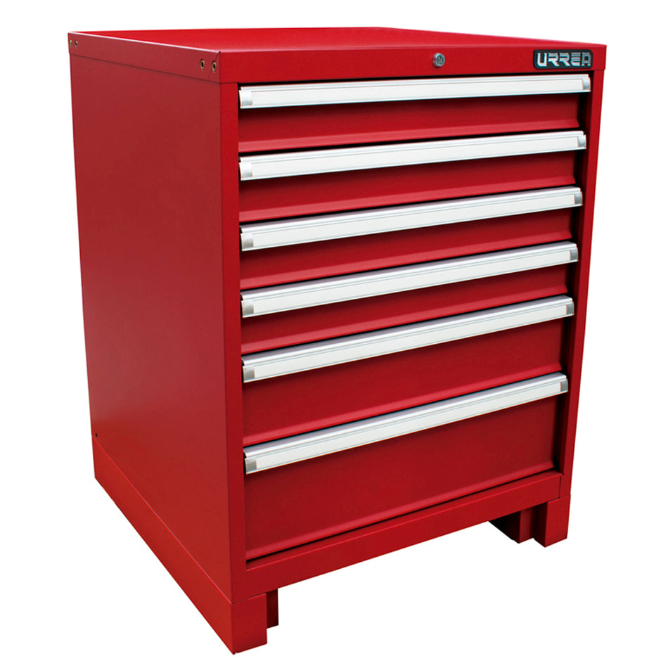 Gabinete fijo con 6 gavetas color rojo serie X 28" Urrea X28F6