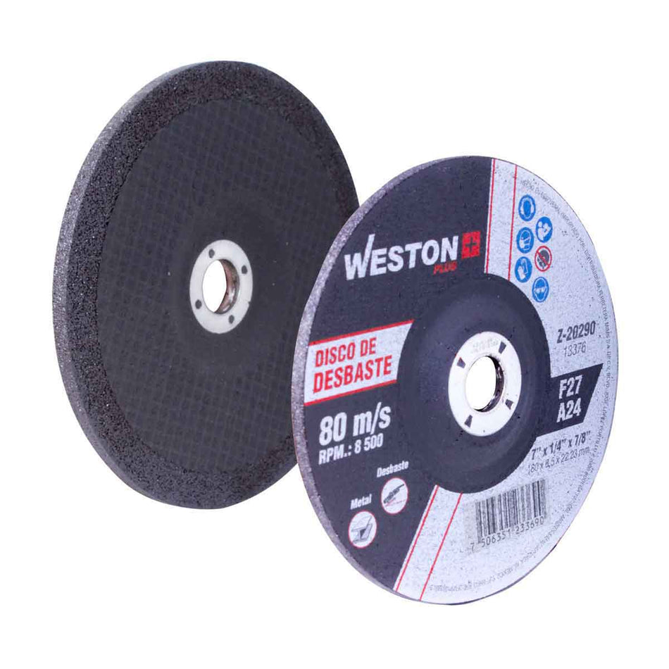 DISCO D/DESBASTE P/METAL 7 x 1/4(6.35) x