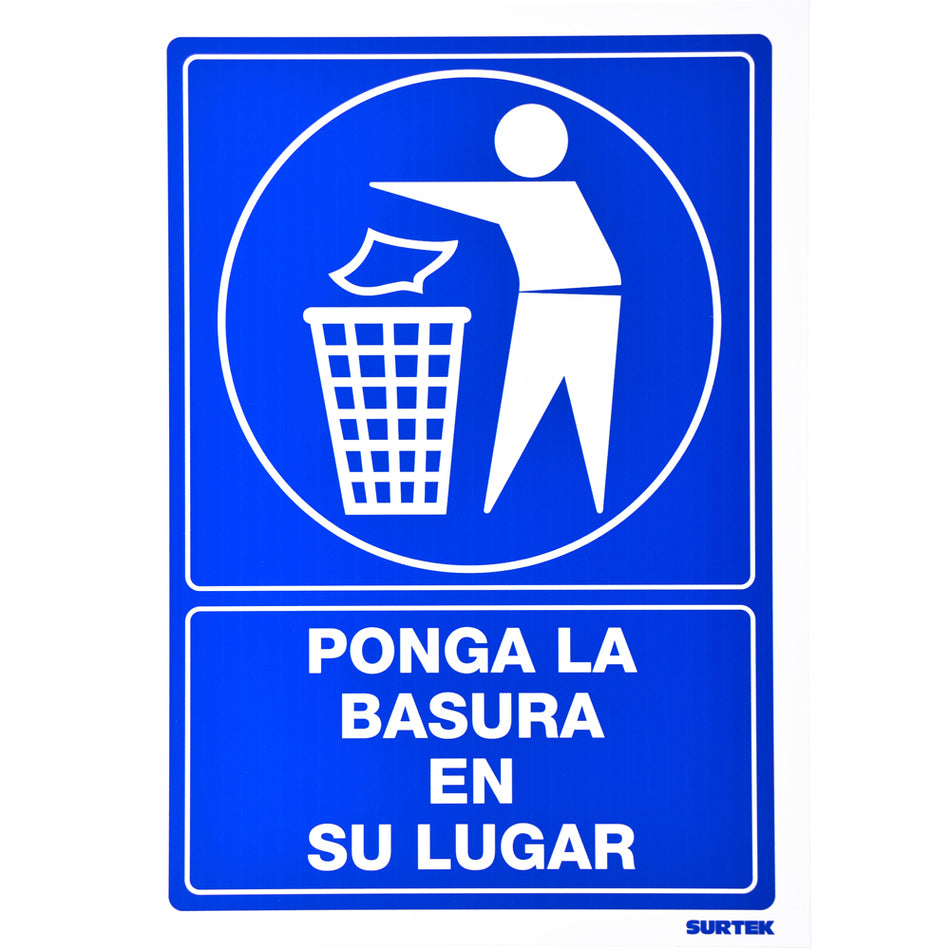 Señal "Ponga la basura en su lugar" Surtek SES15