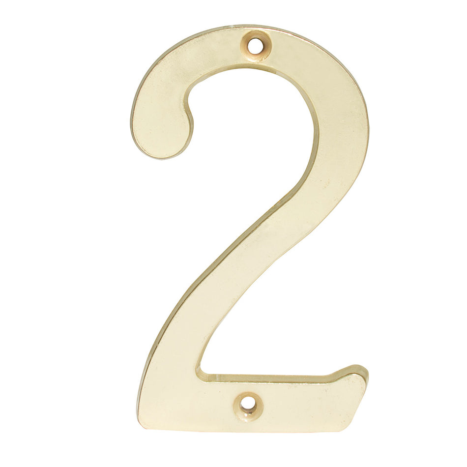 Número 2 slim 4" latón brillante Lock L6802LB