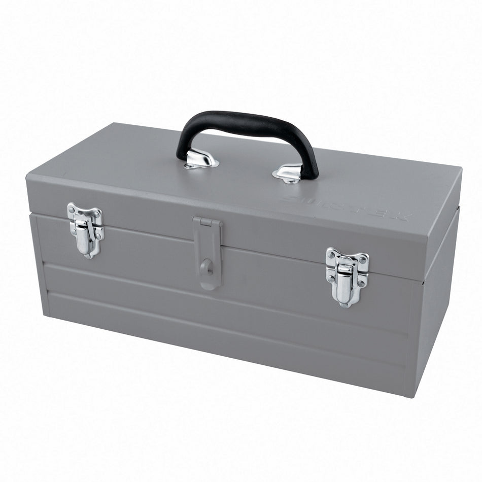 Caja portaherramientas metálica color gris con charola 23" x 9" x 7" Surtek CM24G