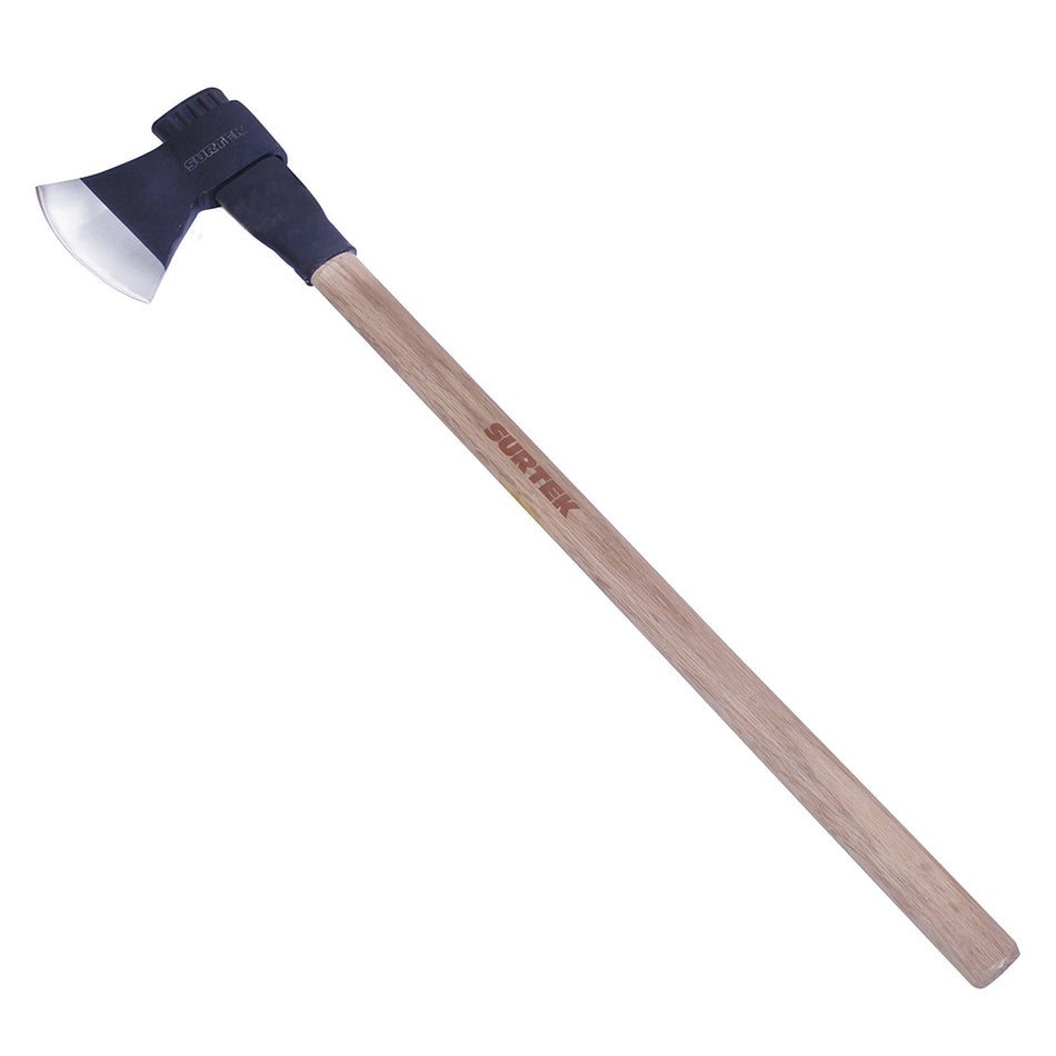 Hacha de labor entera con cabeza forjada en acero con mango de madera 36", 4 lb Surtek LE4M
