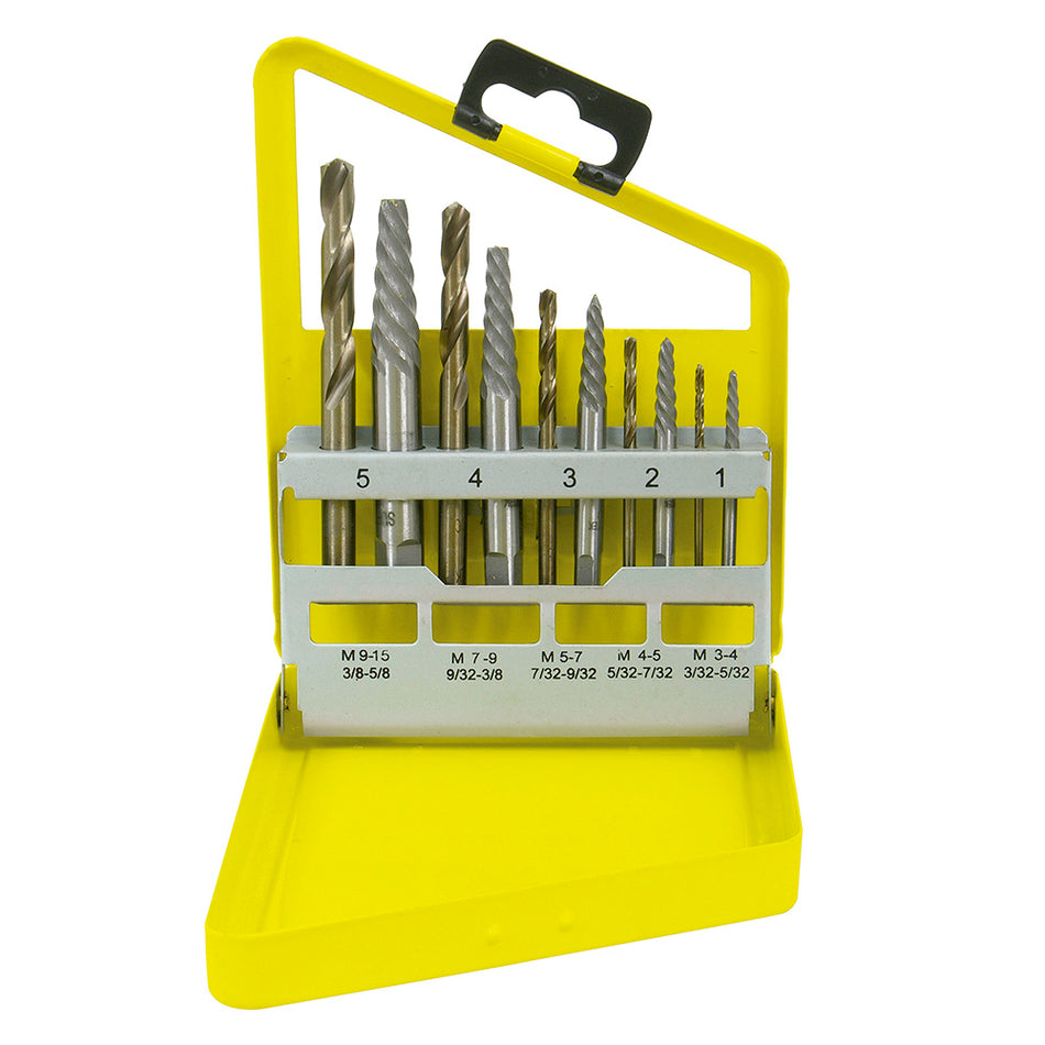Juego de extractor para tornillos con brocas, 10 piezas Surtek 107044