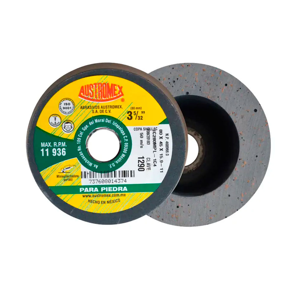 Copa abrasiva Shellac de 80 x 45 x 15.9-