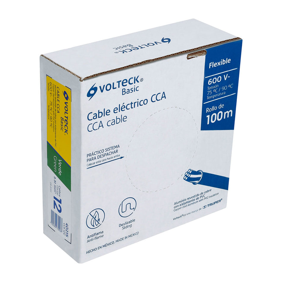 Rollo de 100 metros de cable THW CCA 12