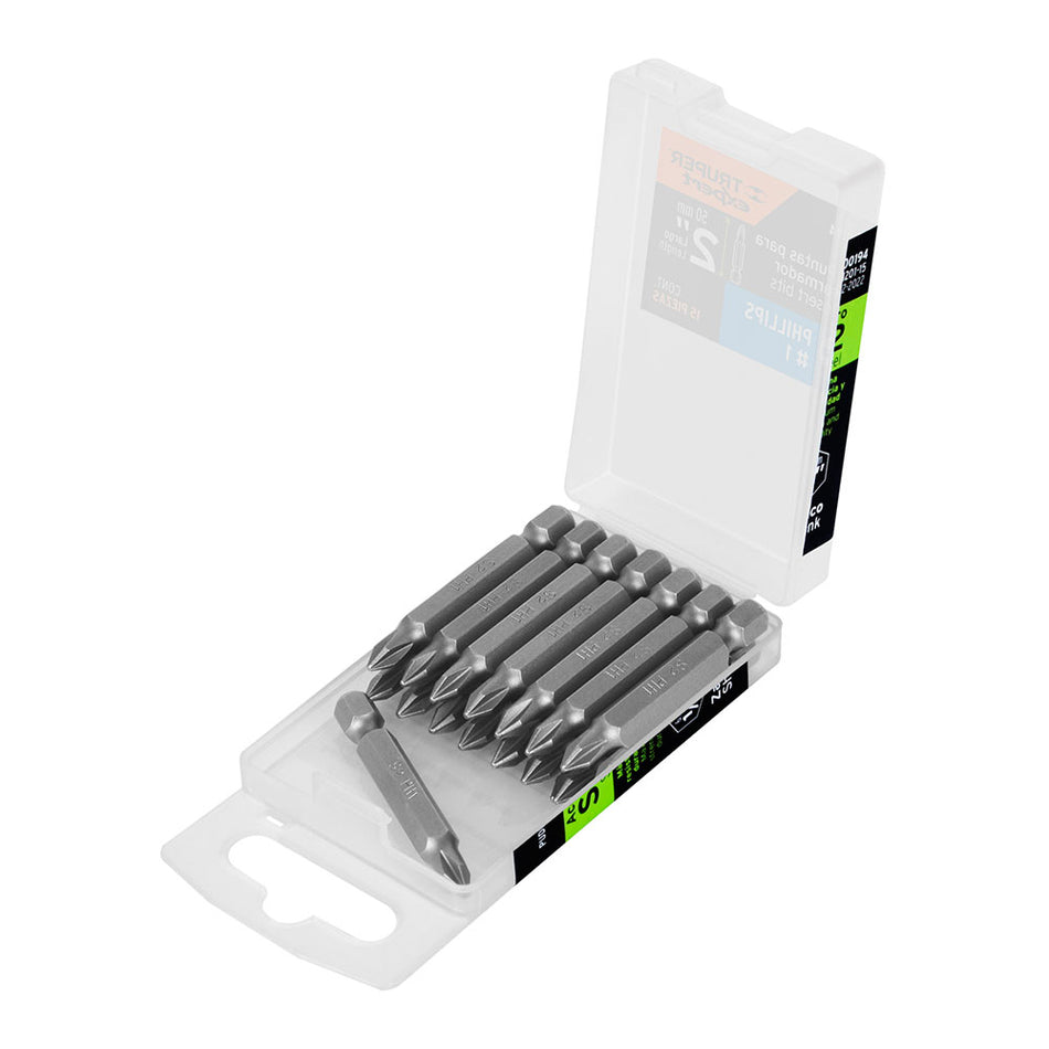 Estuche con 15 puntas de cruz PH1 largo