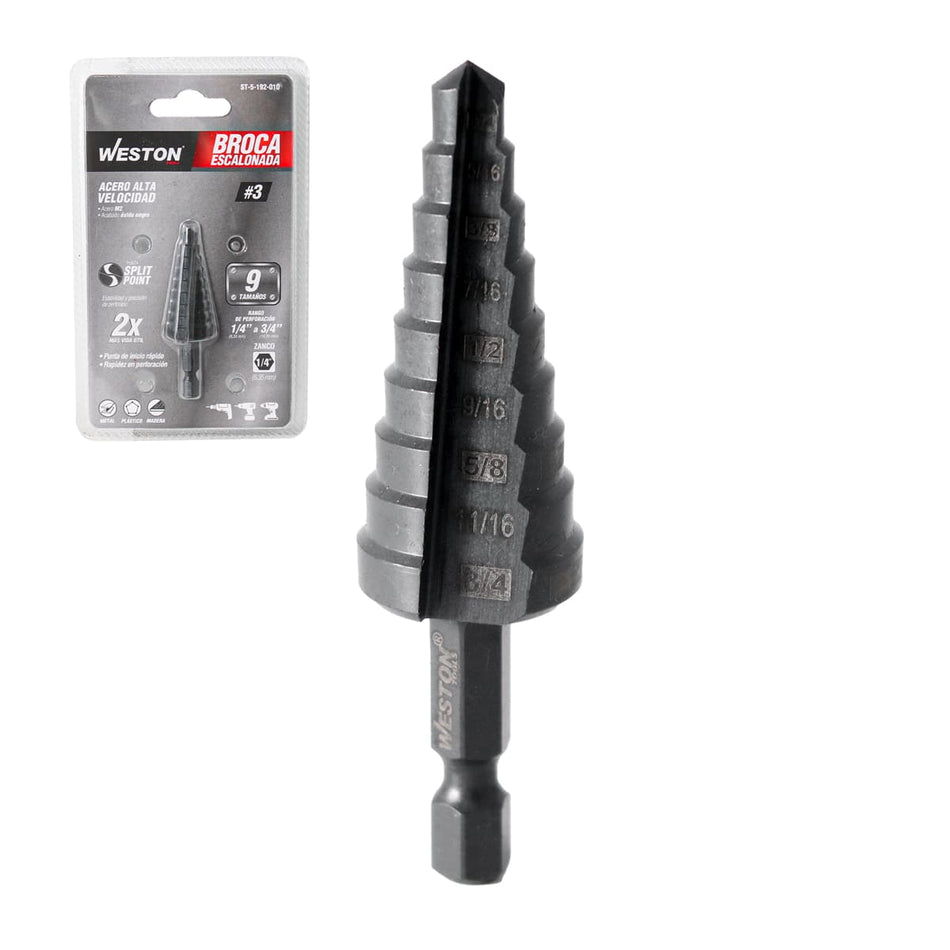 BROCA ESCALONADA M2 #3 1/4 - 3/4, WESTON