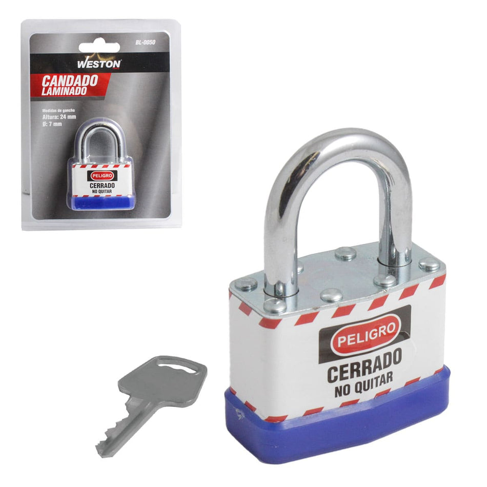 CANDADO DE ACERO CUERPO LAMINADO D/SEGUR