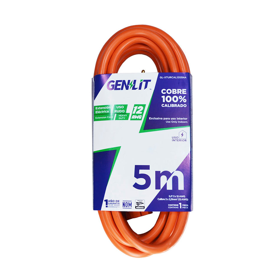 EXTENSION ELEC USO RUDO 8M NARANJA
