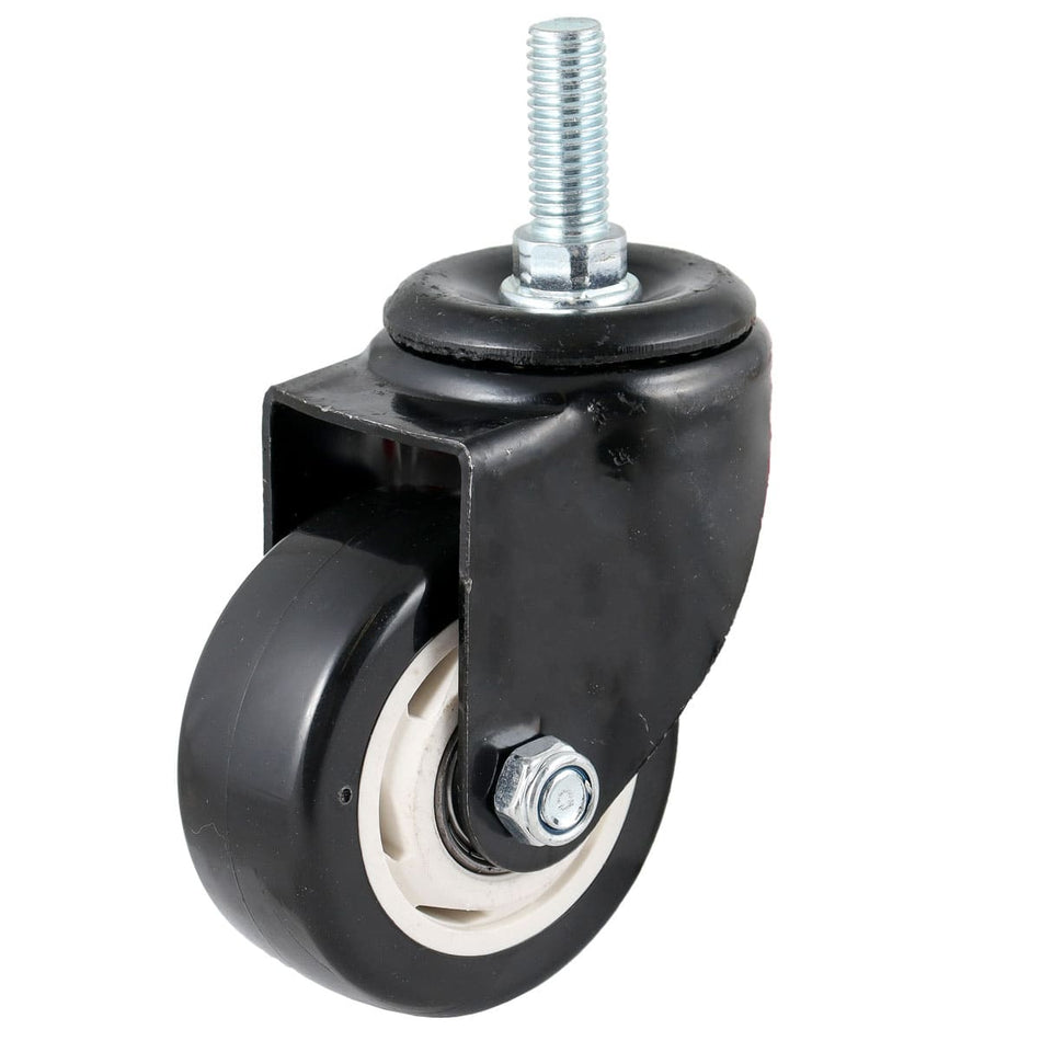 RODAJA DE PVC NEGRO GIRATORIA C/ESPIGA R