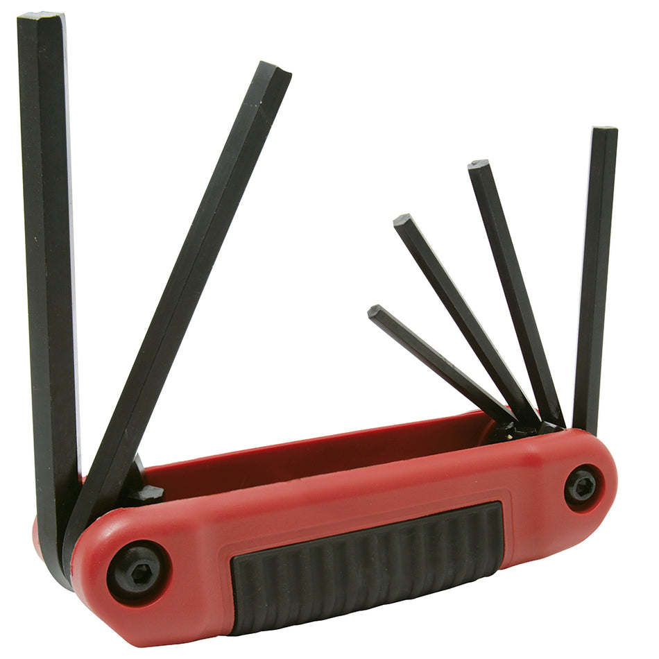 Juego de llaves hexagonales tipo navaja en pulgadas 5/32" a 3/8" estuche bimaterial, 6 pz Urrea 4994B