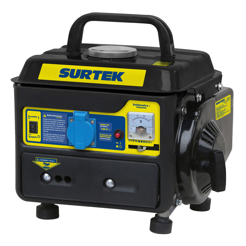 Generador a gasolina 800 W, 63 cc, voltaje de salida 120 V Surtek GG408