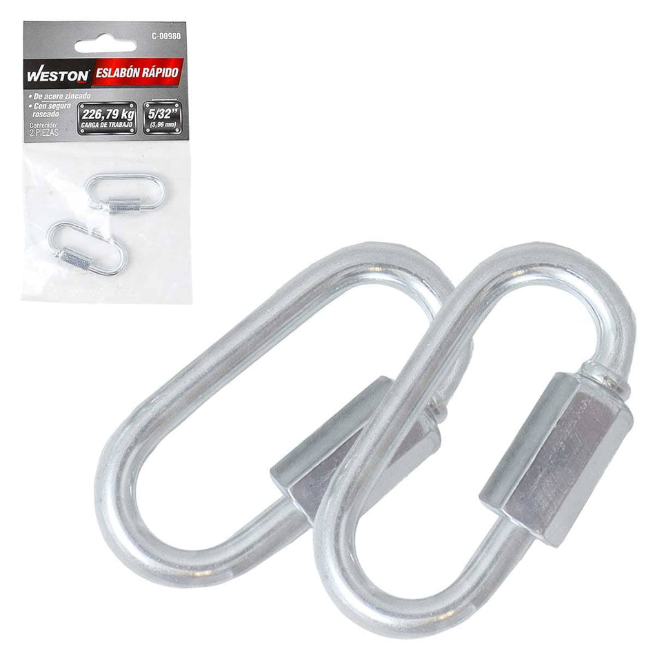 ESLABON RAPIDO ACABADO ZINC 5/32" X 40MM