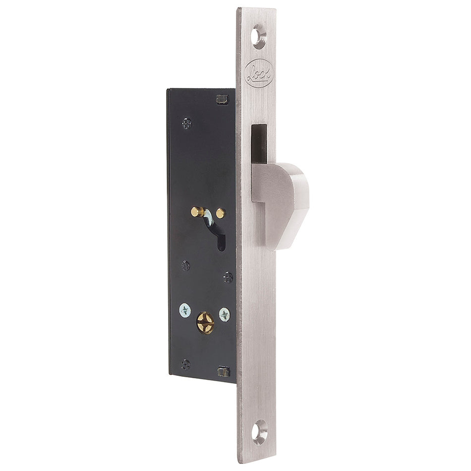 Cerrojo para embutir de gancho, níquel satinado, llave tetra, en caja Lock L2101NI