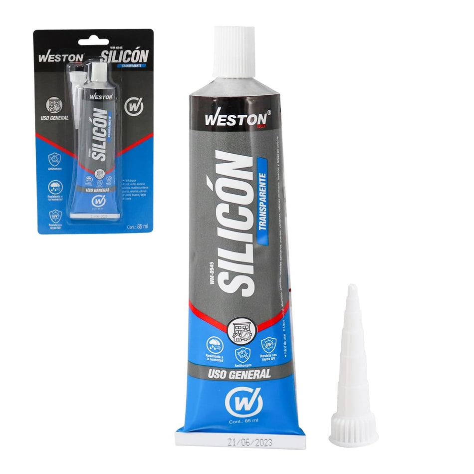 SILICON TRANSPARENTE USO GENERAL TUBO 85