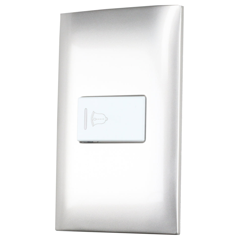 Placa para timbre 1/3, línea Americana, color plata Surtek P418P