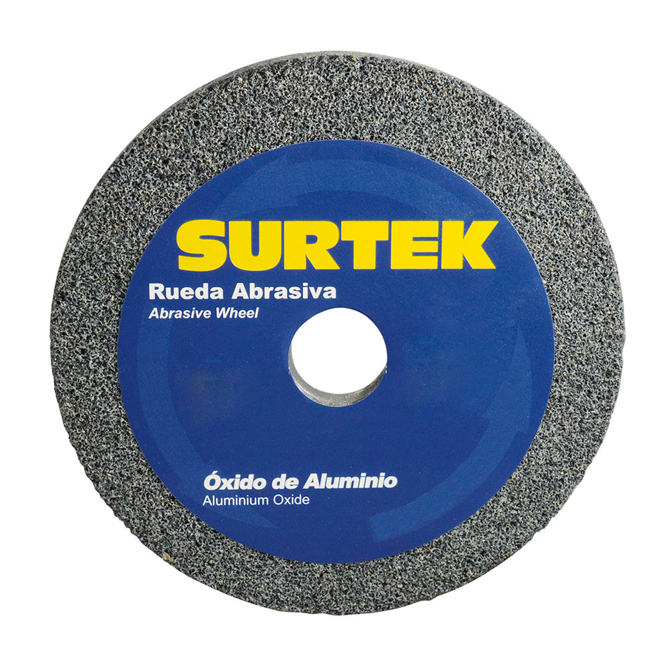 Rueda abrasiva de óxido de aluminio grano 36, 8" x 1" Surtek 128010
