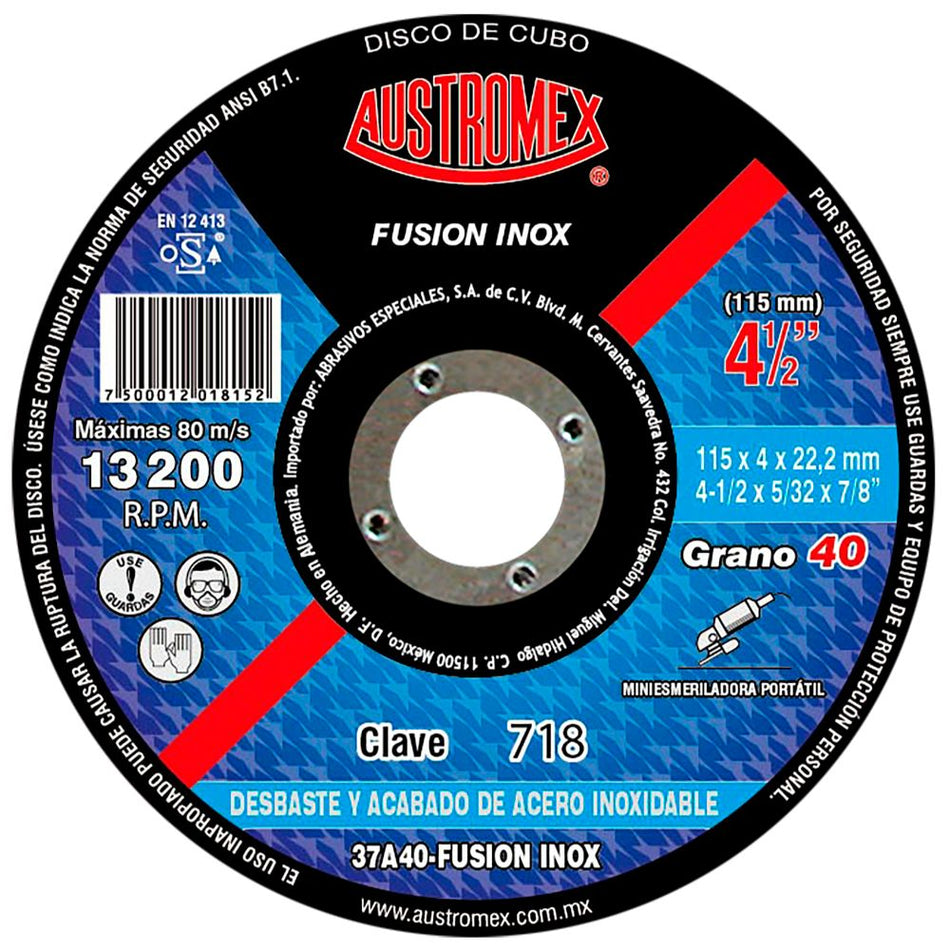 Disco abrasivo para desbaste y acabado d