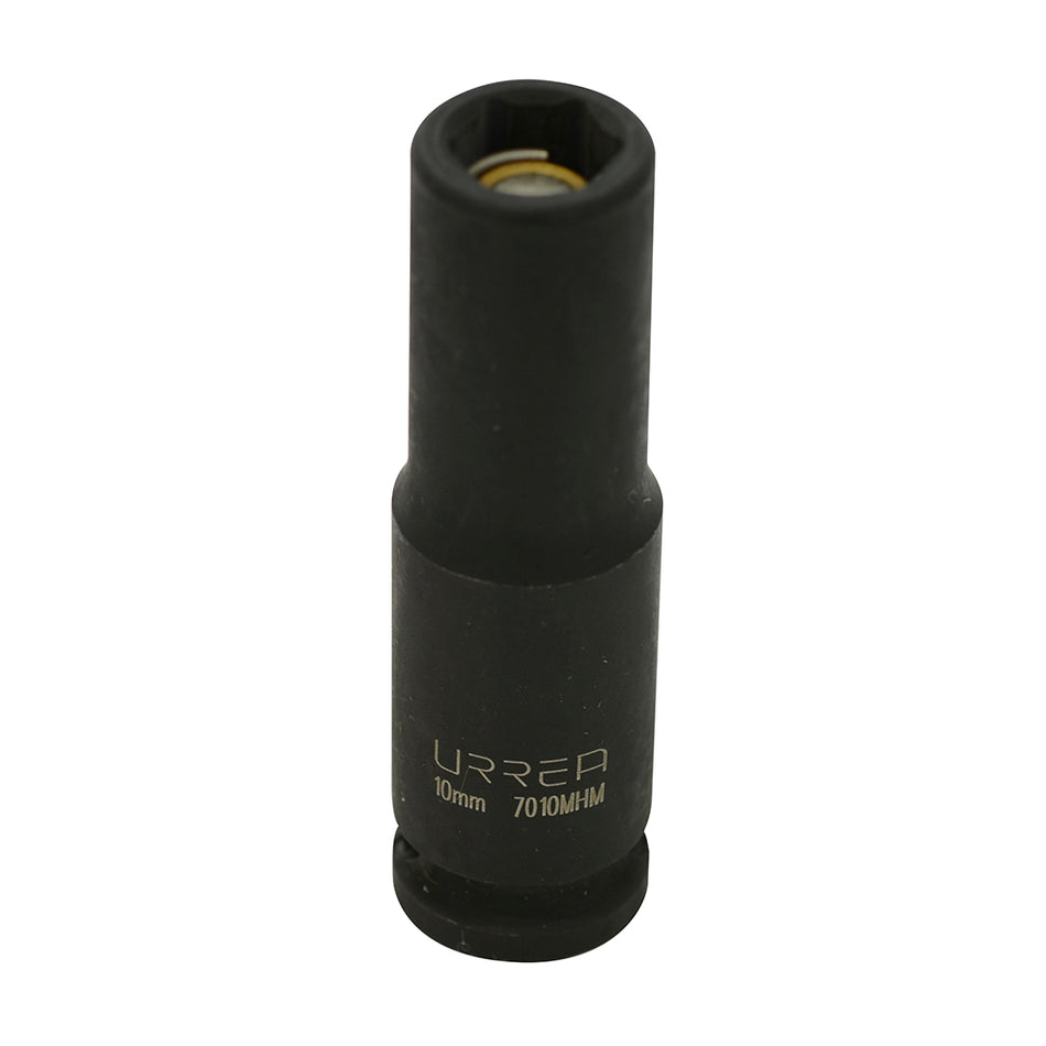 Dado de impacto largo con imán cuadro de 3/8", 6 puntas, métrico, 10 mm Urrea 7010MHM