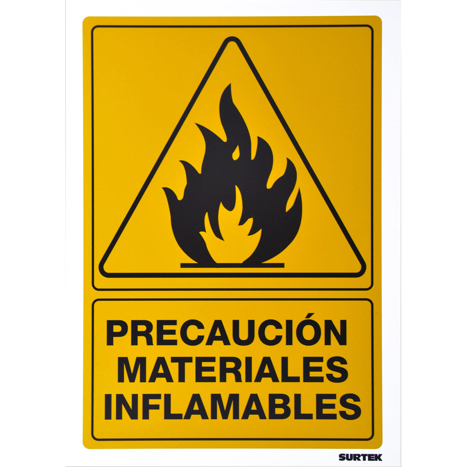 Señal "Precaución materiales inflamables" Surtek SES28