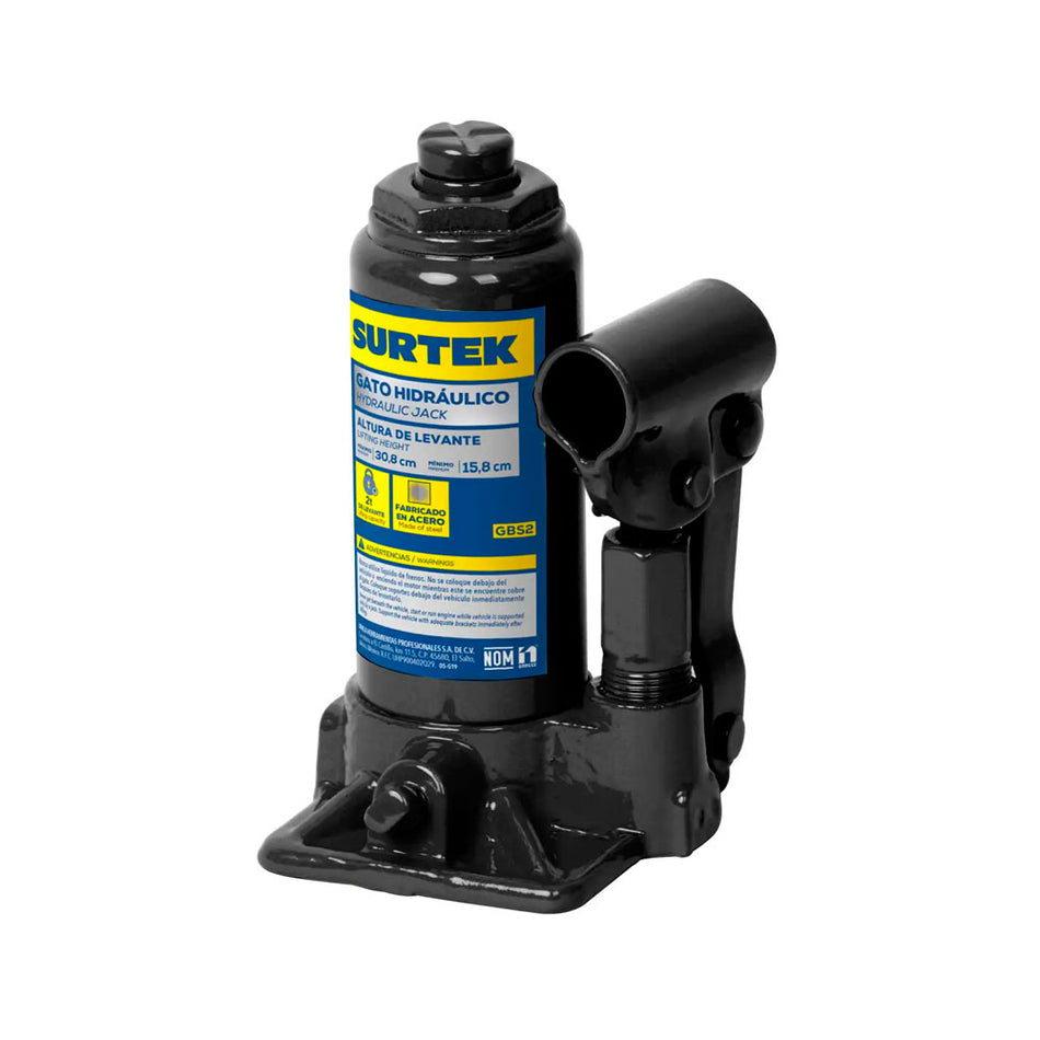 Gato hidráulico de botella, 2 ton Surtek GBS2