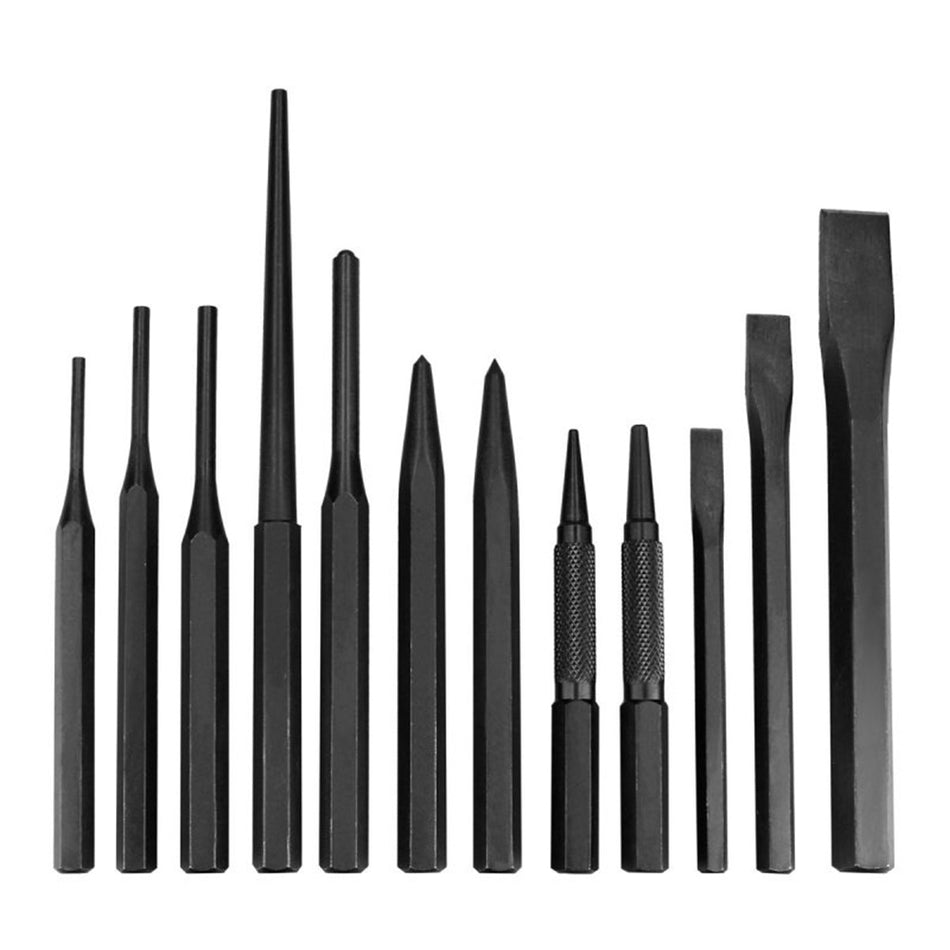 Juego de puntos, punzones, cinceles y botadores, 12 piezas Urrea NO.8