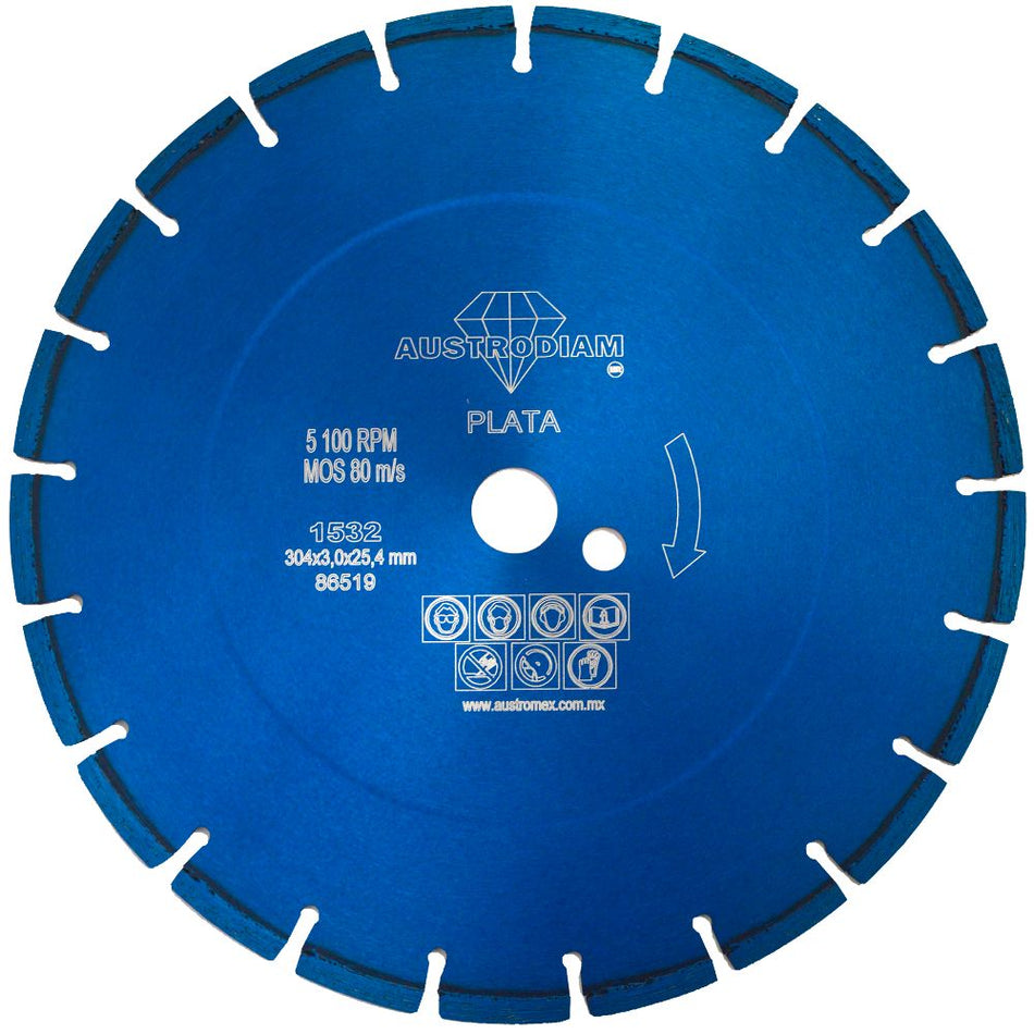 Disco de diamante de 300 x 3.0 x 25.4 mm