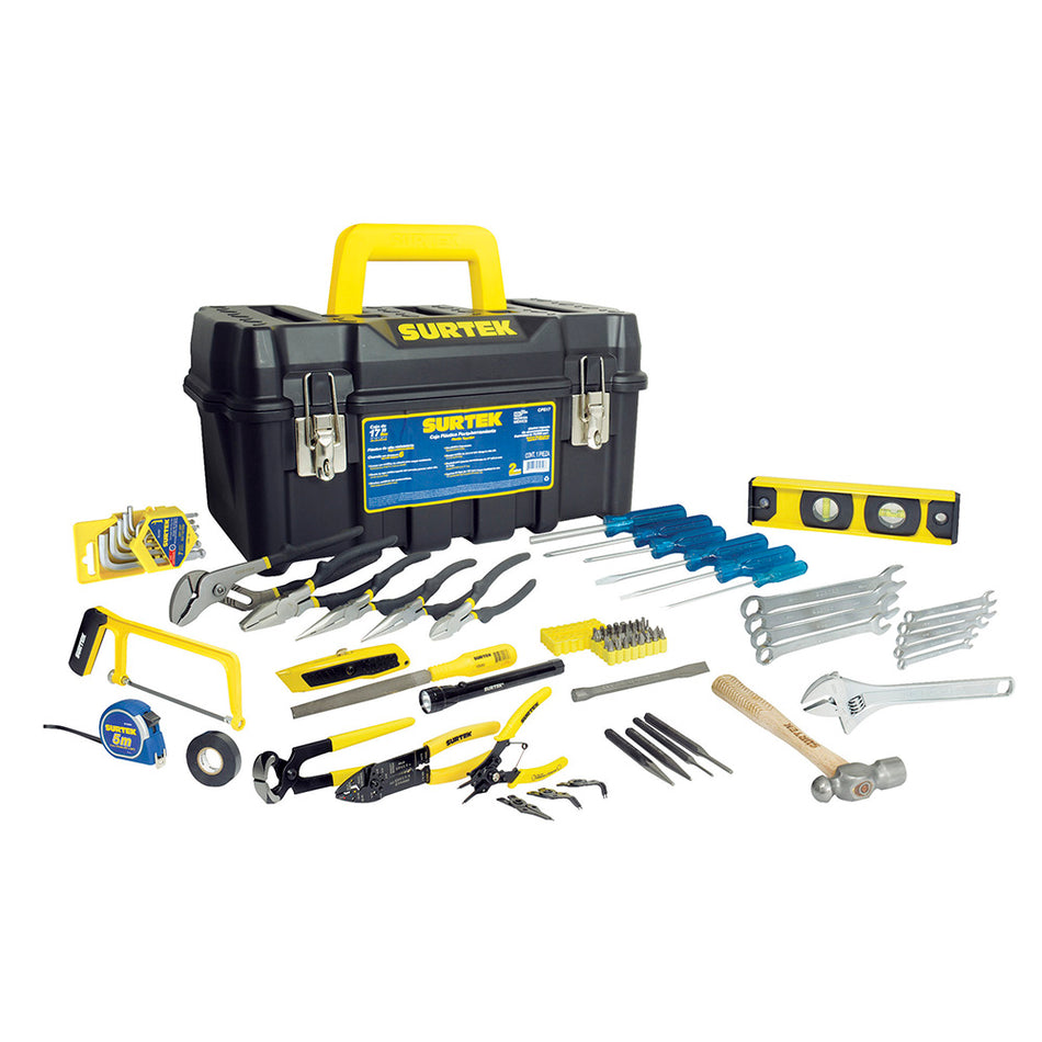 Juego combinado de herramienta 78 piezas, con caja plástica Surtek S78M
