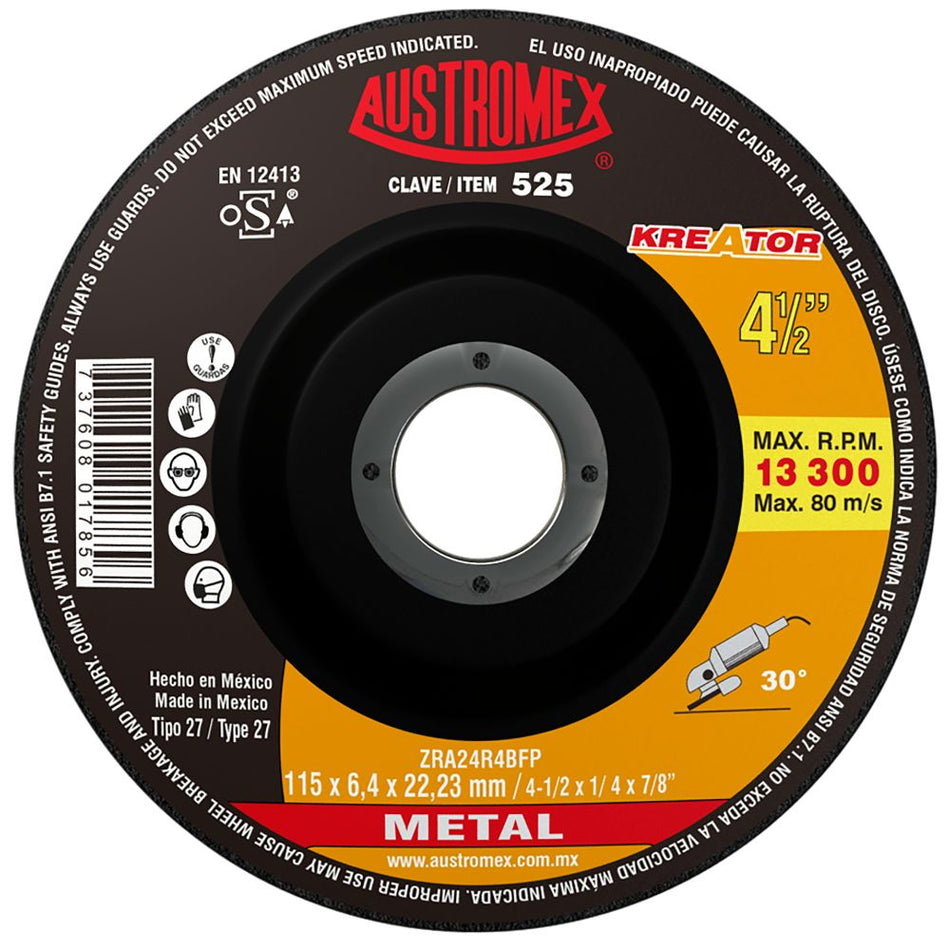 Disco abrasivo para desbaste de acero, f