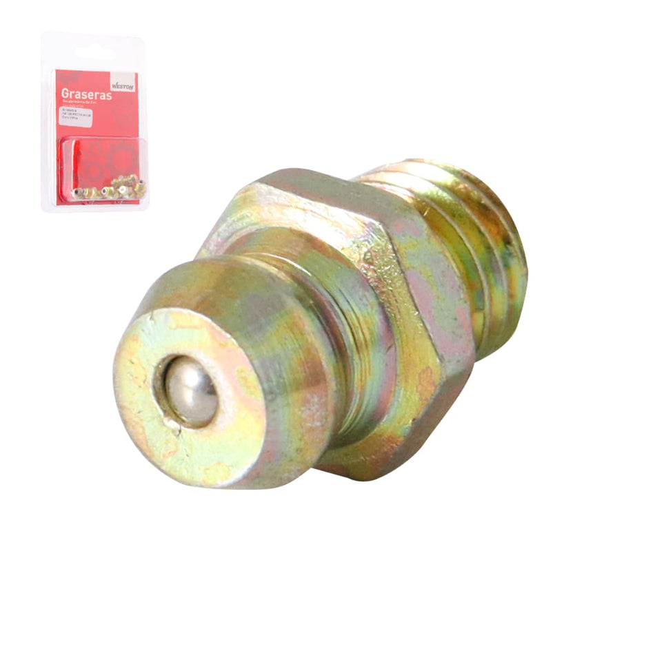 GRASERA 1/4"-28 RECTA H-100 BLISTER DE 1