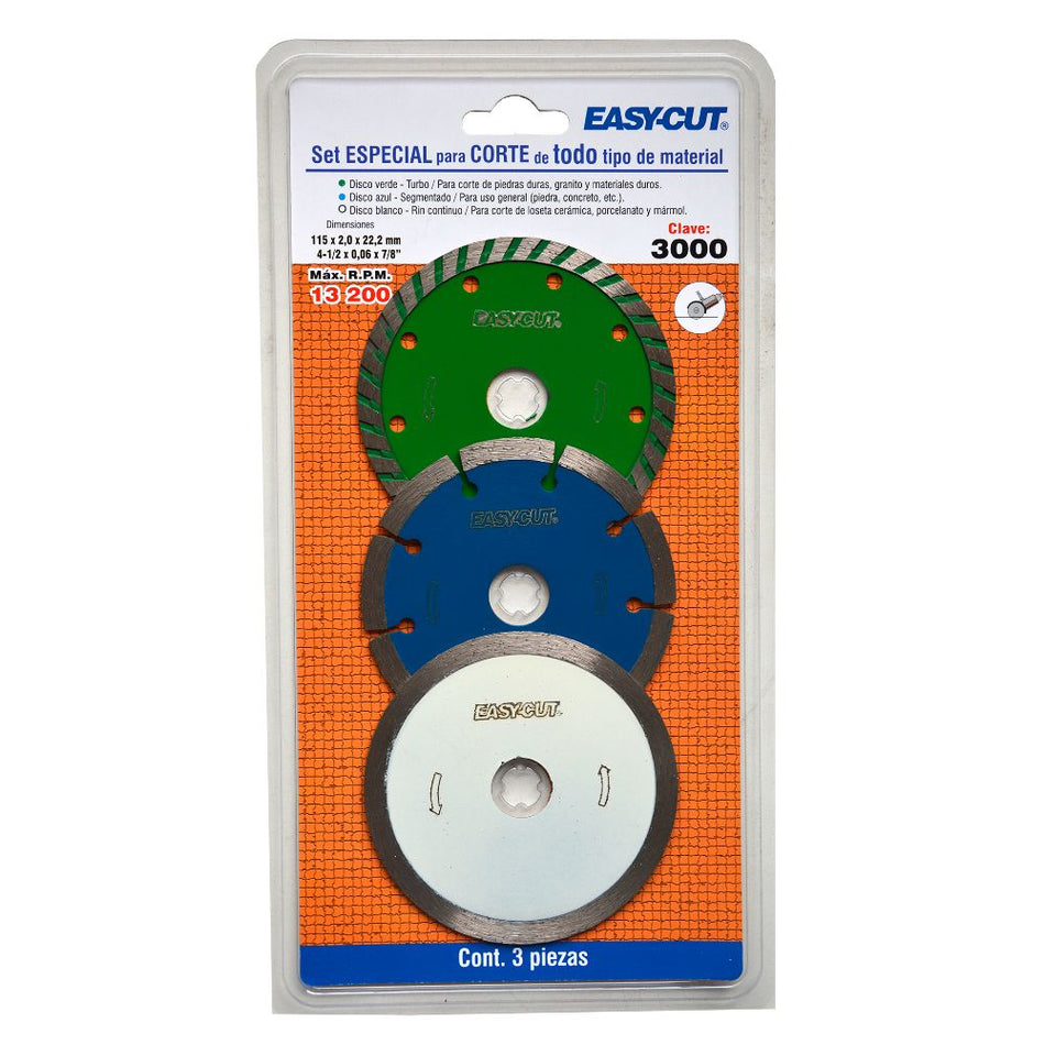 Kit de discos de diamante de 115 x 2.0 x